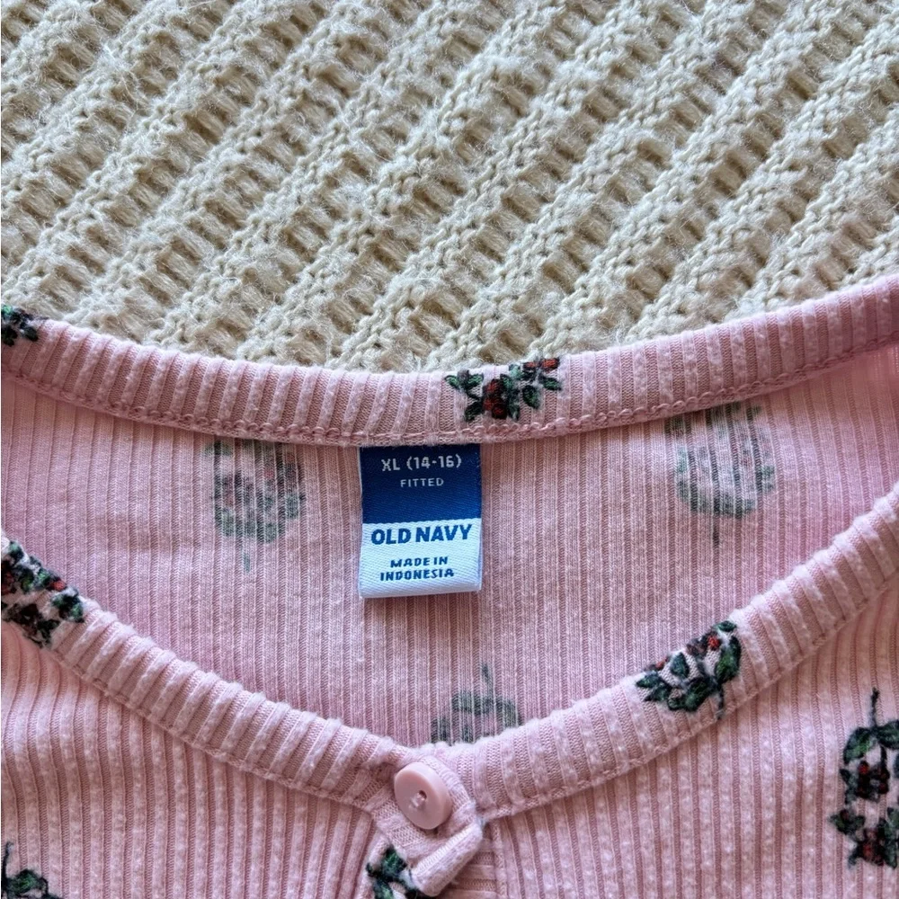 NEW Old Navy Printed Rib-Knit Cardigan Top 14-16